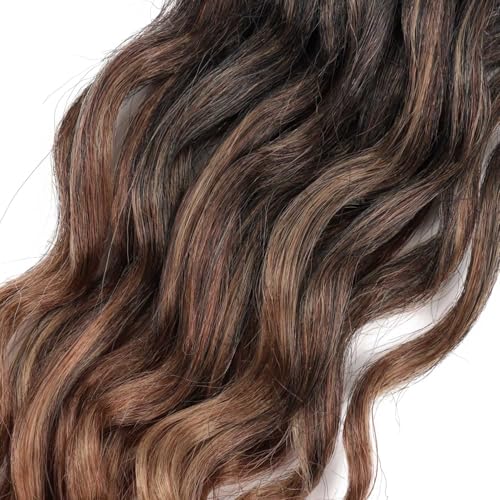 24 Inch Faux Locs Crochet Hair - Pack of 8, Goddess Style with Curly Ends, 1B/30/27