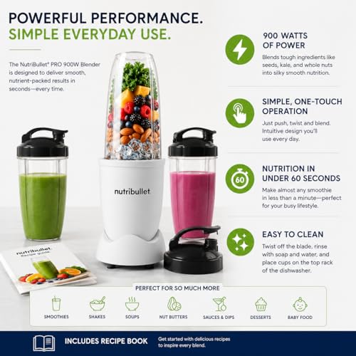 NutriBullet Special Edition Pro 900 Watt Blender White - Personal Countertop