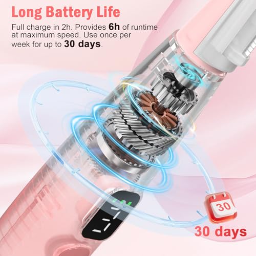 Pink Sonic Dermaplane Razor for Women - Peach Fuzz Hair Removal with 12 Refill Blades