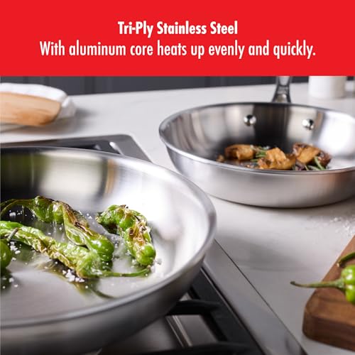 Stainless Steel Fry Pan Set - Oven Safe Up To 500°F, 8 & 10 Inch