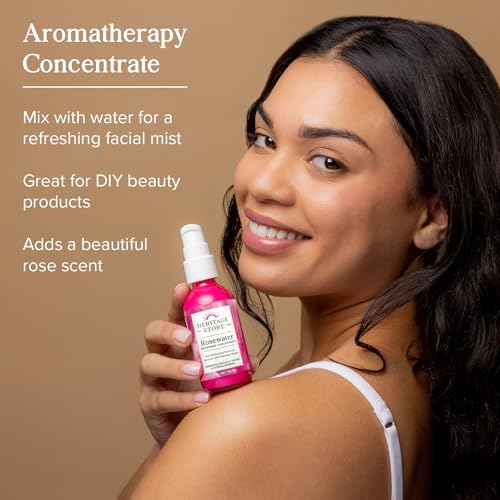 Heritage Store Rosewater Concentrate - Aromatherapy Facial Mist & Body Spray, 2 oz