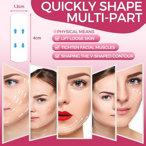 Neck Tape Lifting Invisible, 144 PCS Face Lift Tape Invisible, Facelift Facial Lifter Strip Lift Turkey Neck, V Edge Patches for Instant Lifting & Tightening Sagging Skin/Loose Skin/Wrinkles/Jowl/Eye