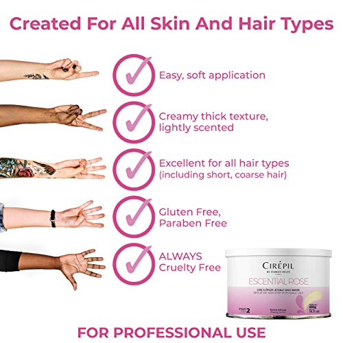 Cirepil Escential Rose Stripless Hard Wax Tin 14.11oz - Sensitive Skin Formula