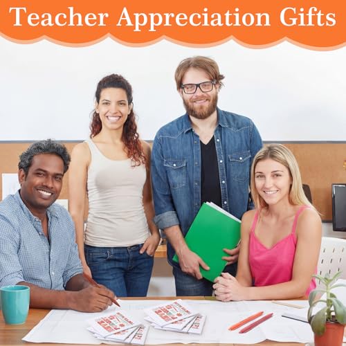 Boho Teacher Gifts Set - Heart Design Makeup Bag Socks Notebooks Keychains (40 Pieces)