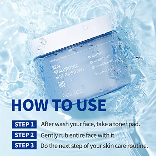 Hyaluronic Acid Hydrating Toner Pads - 70 Sheets for Sensitive Skin