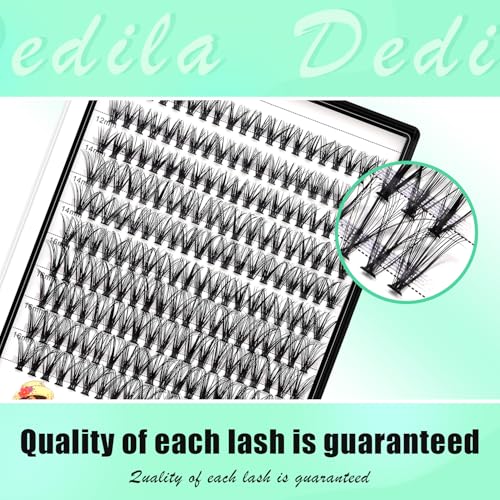 Large Tray-20Roots Thickness 0.07mm Mixed 8-10-12-14mm/ 9-11-13-15mm /12-14-16mm Black Soft and Light Individual False Eyelashes Dramatic Look Makeup Volume Eye Lashes Cluster (12-14-16MM)
