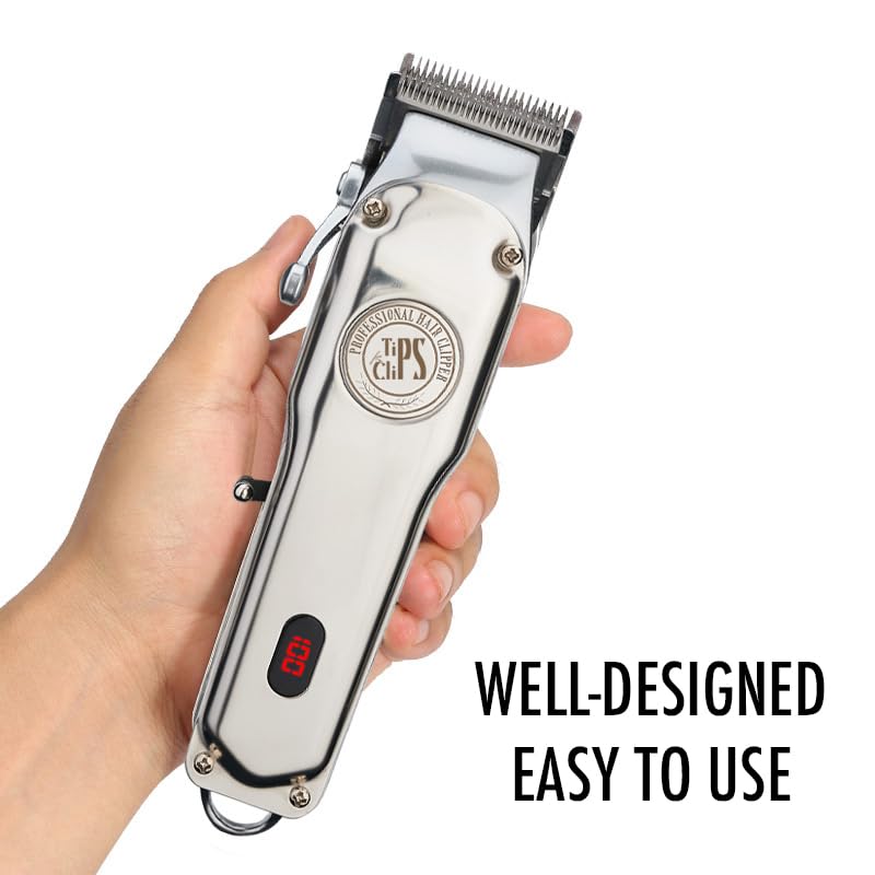 Cordless Professional Hair Clippers Kit for Men with 13 Attachments and LED Display