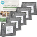 MOSO NATURAL 300g Charcoal Air Purifying Bags Pack of 5 - Odor Absorber for Closets, Bathrooms & Small Spaces