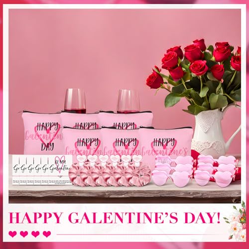Galentine's Day Gift Set 60-Piece with Makeup Bags, Bracelets, Sunglasses & Greeting Cards