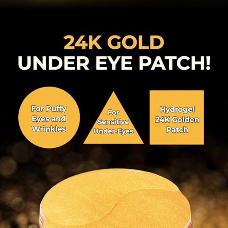 BRING GREEN Gold Collagen Eye Patches 60 Count, Hydrating Firming Under Eye Mask for Dark Circles & Puffiness