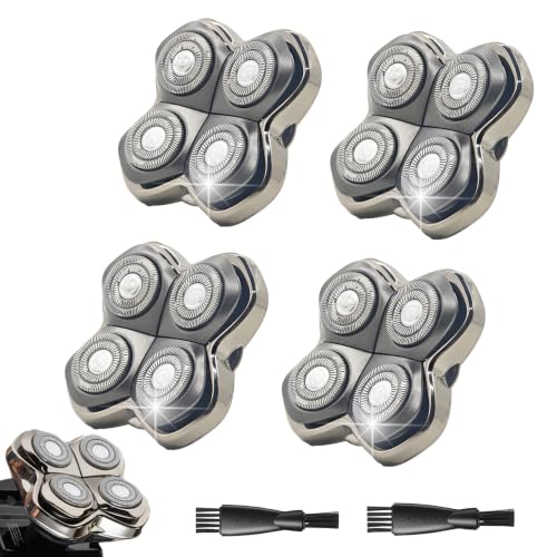 4 Pack 4-Shaver Replacement Heads for Skull Pitbull Series Gold PRO – BPBDZZ 4 Repl Head