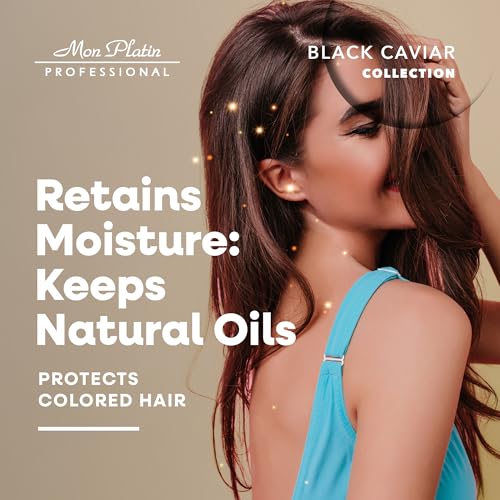 Black Caviar Mon Platin Salt-Free Shampoo for Straightened Hair - Keratin & Brazilian Treatment Protect, Sulphate-Free, 400ml