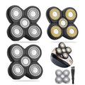 FOXSONIC 3PCS Universal 5 Blades Head Shaver Replacement Heads - Black & Gold (5 Blades x3)