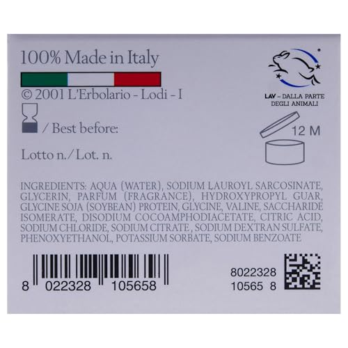 L'Erbolario Burdock Soapless Bar for Oily Skin - Moisturizing & Cruelty-Free 3.5 oz