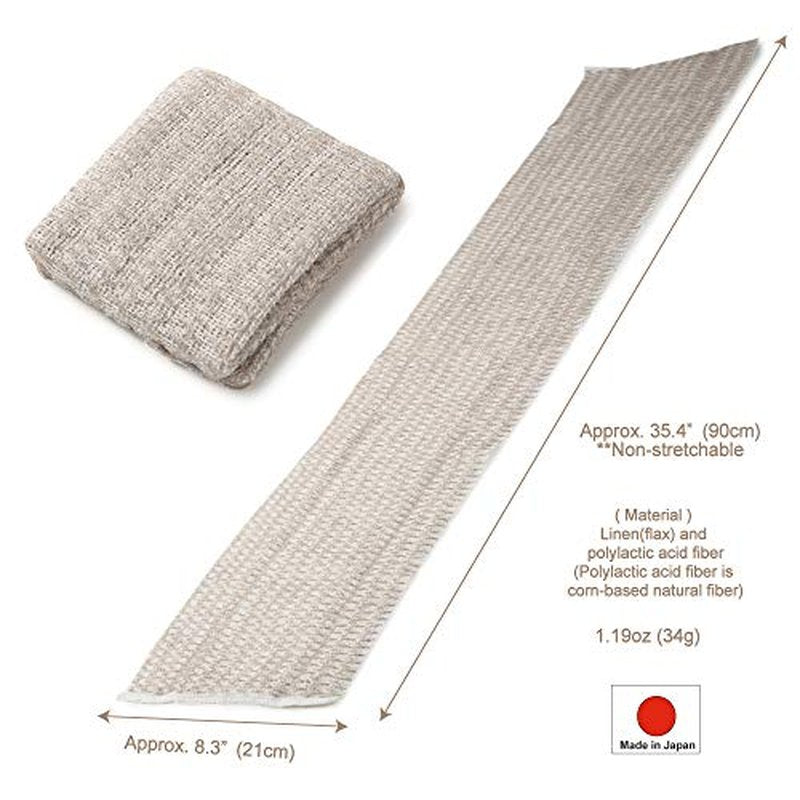 Exfoliating Washcloth [Made in Japan] Shower Back Scrubber, Plant-Based Body Exfoliating Towel (Linen)