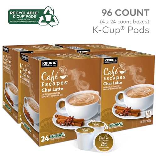 Keurig Chai Latte Coffee Pods - 96 Count | Recyclable & Flavored Tea