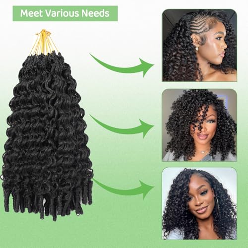 Burmese Curly Crochet Hair 8 Packs - 18 Inch Knotless Spiral Curl Extensions - 1B