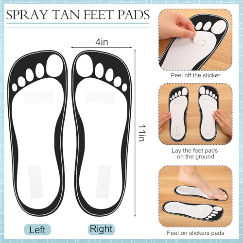 Black Spray Tan Feet Pads & Disposable Bra Set - Full Coverage Kit, Variation of THIS listing