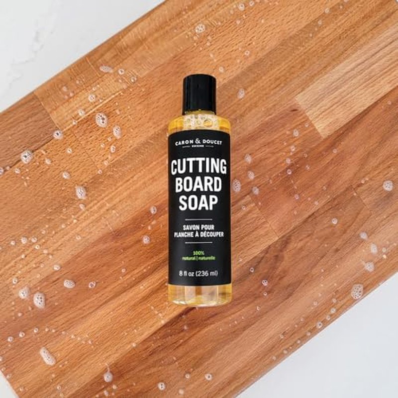 Caron & Doucet - Cutting Board & Butcher Block Cleaning Soap | 100% Plant-Based Soap | All-Natural Lightly Scented Rosemary & Lemongrass Essential Oils (8 oz)