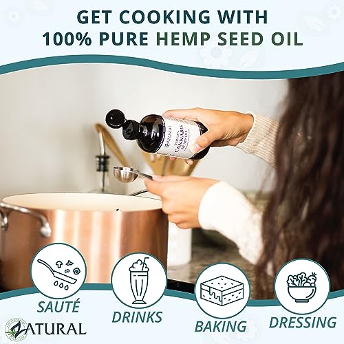 Hemp Seed Oil 32 Fl Oz - Cold Pressed, Virgin Food Grade & Nutty Flavor