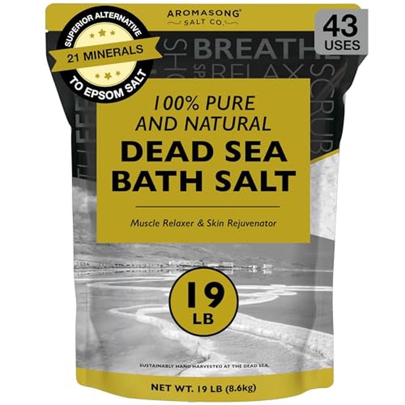 Aromasong Dead Sea Spa Bundle: 100% Pure Dead Sea Salt 19 Lb & Dead Sea Mud Mask