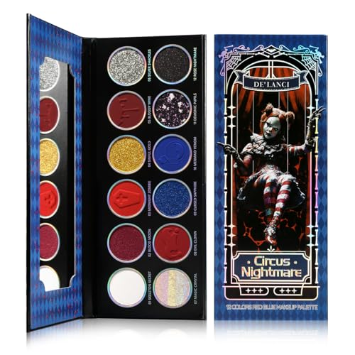 Multichrome Eyeshadow Palette with 12 Vibrant Colors for Gothic and Creative Looks