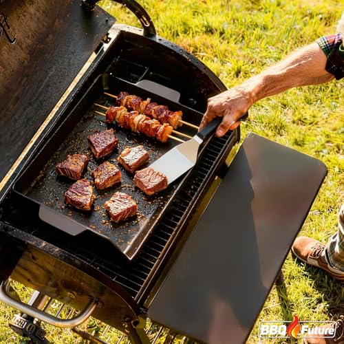 18.6 x 14 Inch Cast Iron Gas Grill Griddle with Spatula Set - Universal Flat Top