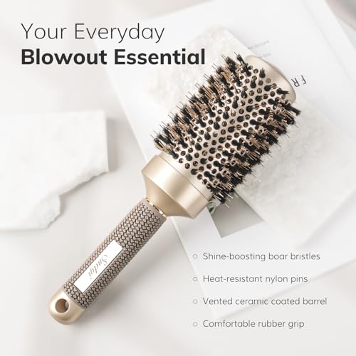 Nano Ceramic Ionic Round Hair Brush Set 1.7 & 2 Inch - 2 Pack for Styling & Straightening