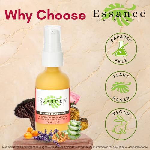 Essance Dragon¡¯s Blood Face Serum ? 60 mL | Lightweight Facial Serum for Daily Skincare Routine, Travel Essentials Kit | Vegan, Plant-Based Skincare for Women & Men