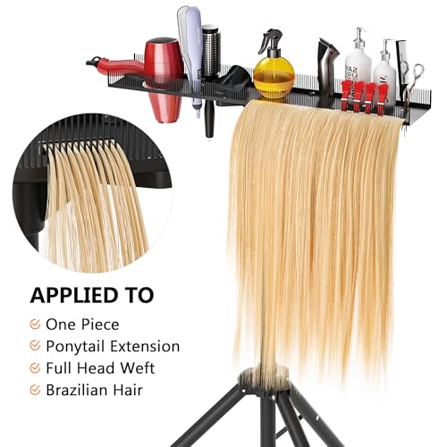 Adjustable Stainless Steel Hair Extension & Wigs Rack Salon Organizer