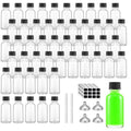 50 Pcs 1 oz Clear Glass Bottles with Black Caps & Funnels for Essential Oils & Samples