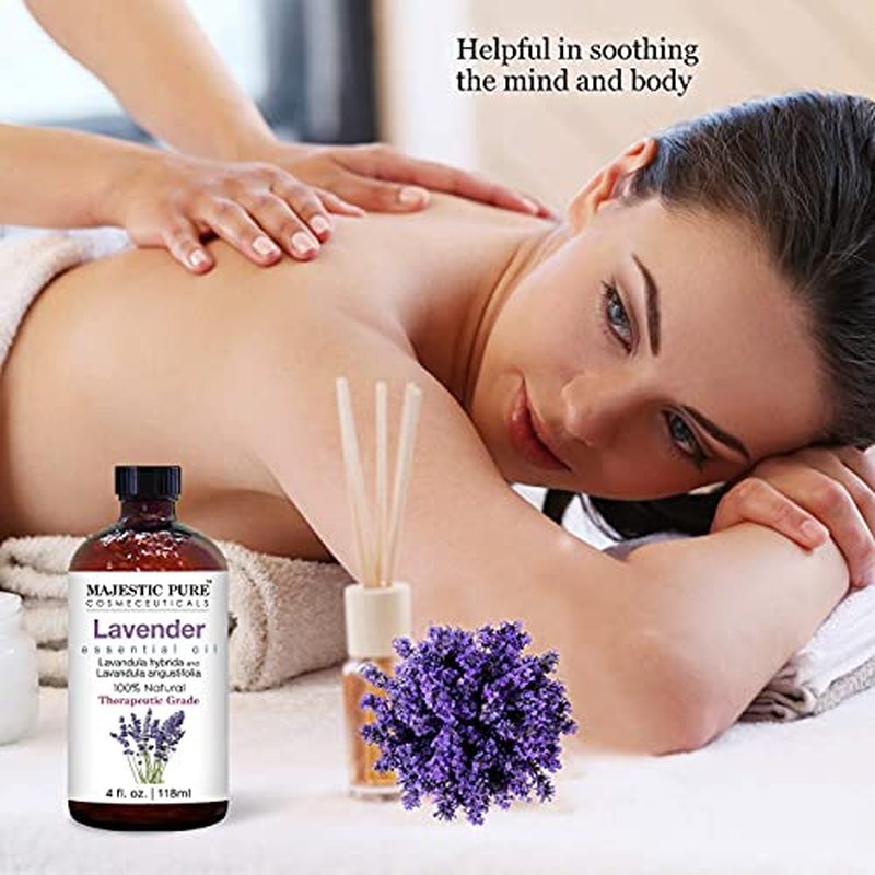 Lavender Essential Oil and Fractionated Coconut Oil Bundle by Majestic Pure - Great Combo Pack for Aromatherapy, Massage and Topical Uses