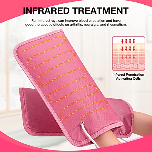 Electric Heated Mittens for Hand & Foot Warmth - Pink Paraffin Wax Gloves - Heated Mitts