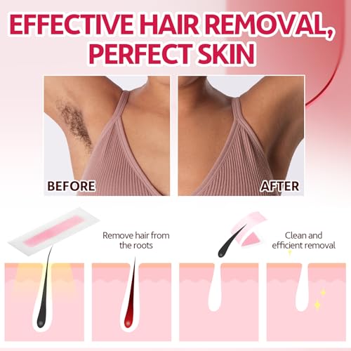 Wax Strips for Hair Removal, Wax Strips, Waxing Kit For Women Face, Body, Arms, Legs, Chest, Back, Bikini Wax Strips, Waxing Hair£¬Removeal Kit with 80PCS + 4 Calming Oil Wipes