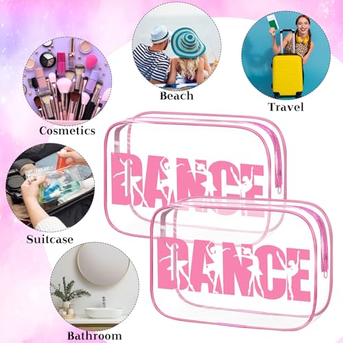 Kacctyen 24 Pack Pink PVC Dance Makeup Bags with Clear Waterproof Design
