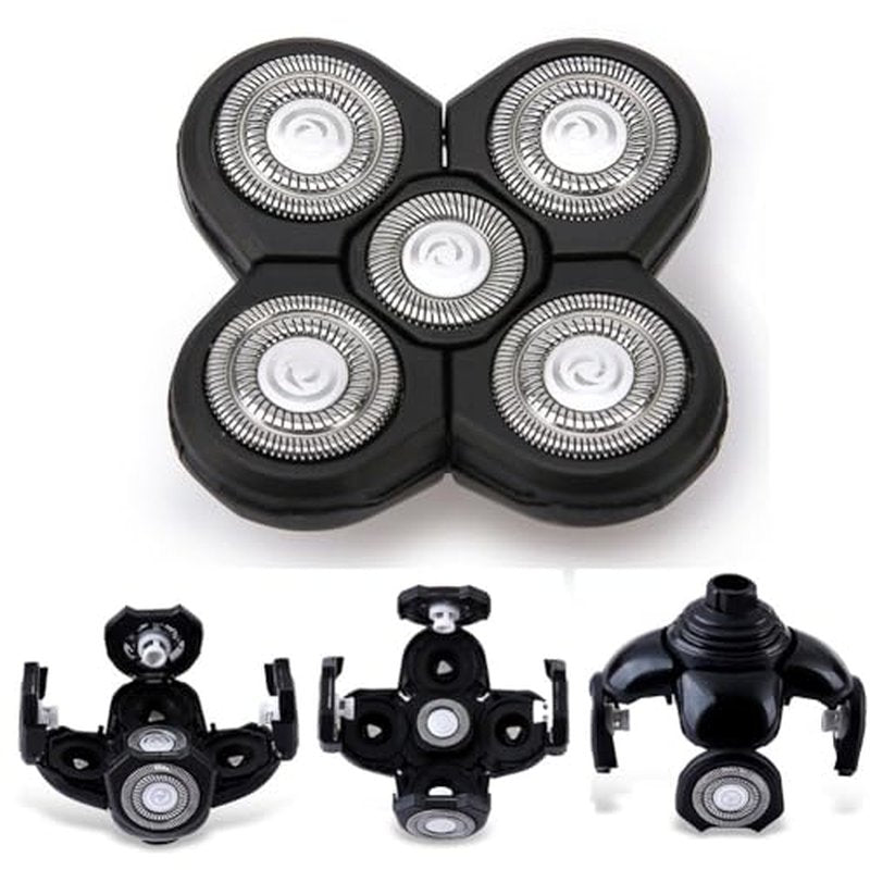 5 pcs Blades Refills Compatible with Freebird Head Shaver, 5 Blades Shaver Replacement Heads for Bald Men Freedom Grooming + 2 Cleaning Brush (5pcs)