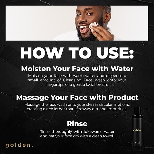 Men's Face Wash with Aloe Vera & Vitamin E - Natural Facial Cleanser for Sensitive & Oily Skin - 4oz