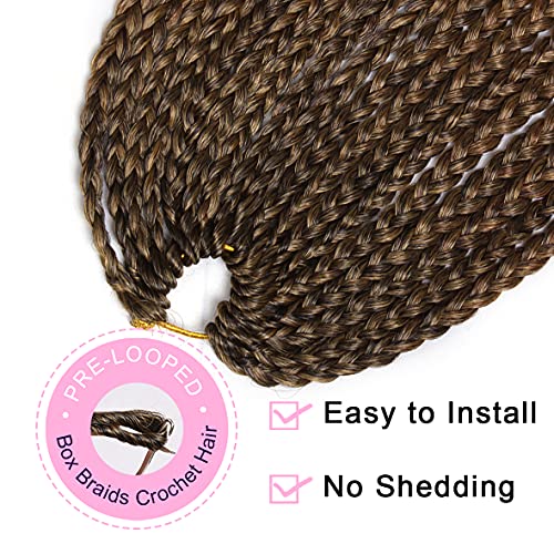 Ombre Knotless Box Braids Crochet Hair 30 Inch - 8 Pack, Medium Length, Pre-Looped, Synthetic Hair for Black Women - Variation 53#