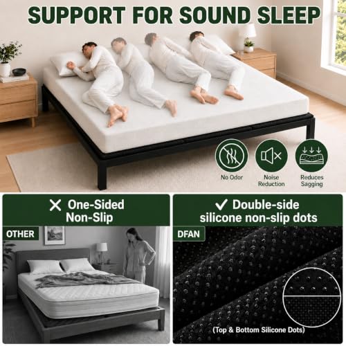 DFAN Black Twin Size Bunkie Board - Non-Slip Breathable Bed Support, 38x75"