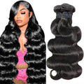 Brazilian Virgin Body Wave Hair Bundles 14 16 18 Inch Natural Black - Thick & Soft