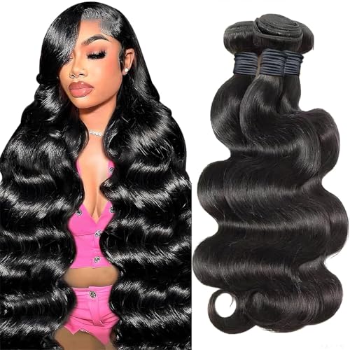 Brazilian Virgin Body Wave Hair Bundles 14 16 18 Inch Natural Black - Thick & Soft