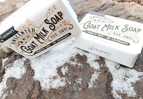 Unscented Goat Milk Soap Bar - Triple Milled 9 Ounce Pack of 2