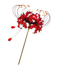 Handmade Lycoris Radiata Flower Hairpin - Kimono Kanzashi Hair Stick for Women & Girls