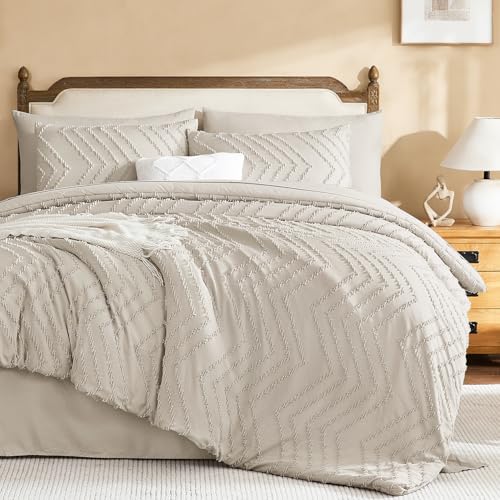 California King Comforter Set with Sheets - Dark Oatmeal Boho 7 Pieces