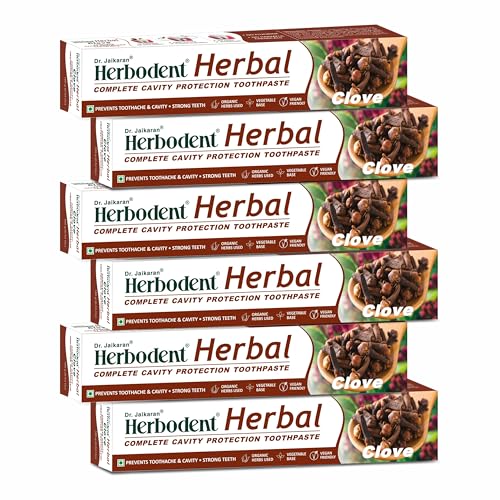 Herbal Clove Toothpaste 6.53oz Pack of 6 - Natural Oral Care for Teeth & Gums