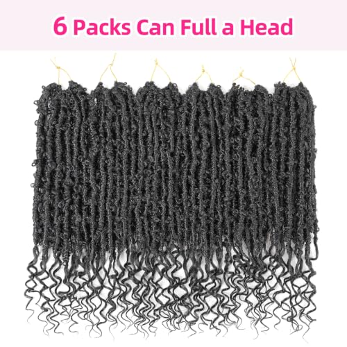 18 Inch Butterfly Goddess Locs Crochet Hair - 6 Packs, Curly Ends, Synthetic Fiber