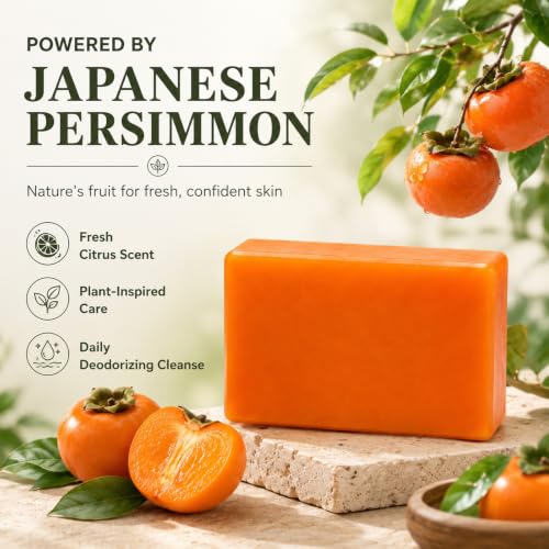 Deodorizing Persimmon Soap - Natural Body Bar for Fresh Skin