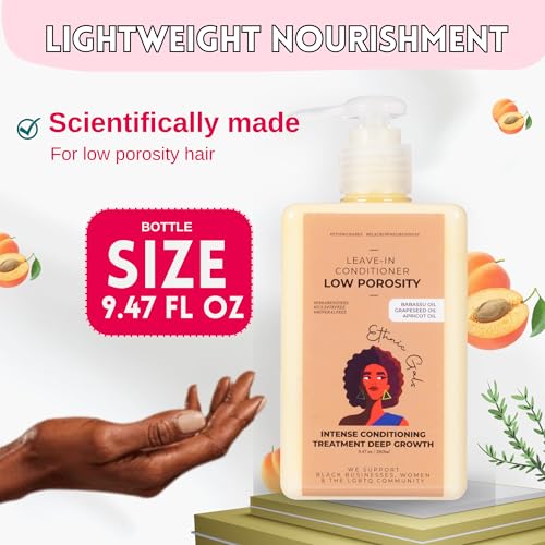 Ethnic Gals Low Porosity Leave-In Conditioner 1-Pack - Lightweight Moisture for Curly & Natural Hair
