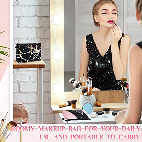 Sanwuta Marble Style Waterproof Makeup Bags Set of 12 Large Cosmetic Pouches