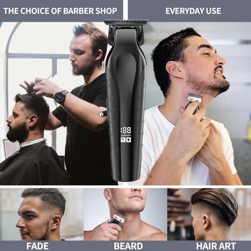 Professional Cordless Beard and Hair Trimmer Kit with LCD Display